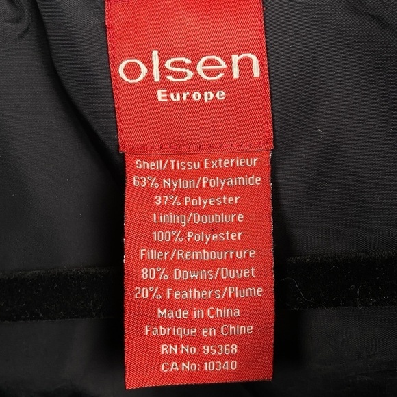 Olsen Down Filled Black Vest Shawl Collar Zip Size 4 Winter Puffer Quilted Warm - Picture 6 of 16